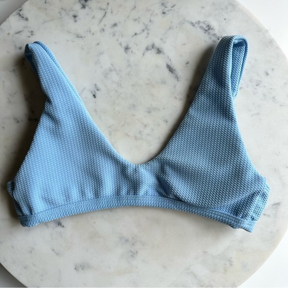 SHEIN Light Blue Textured Bikini Set Size Small - Picture 2 of 15